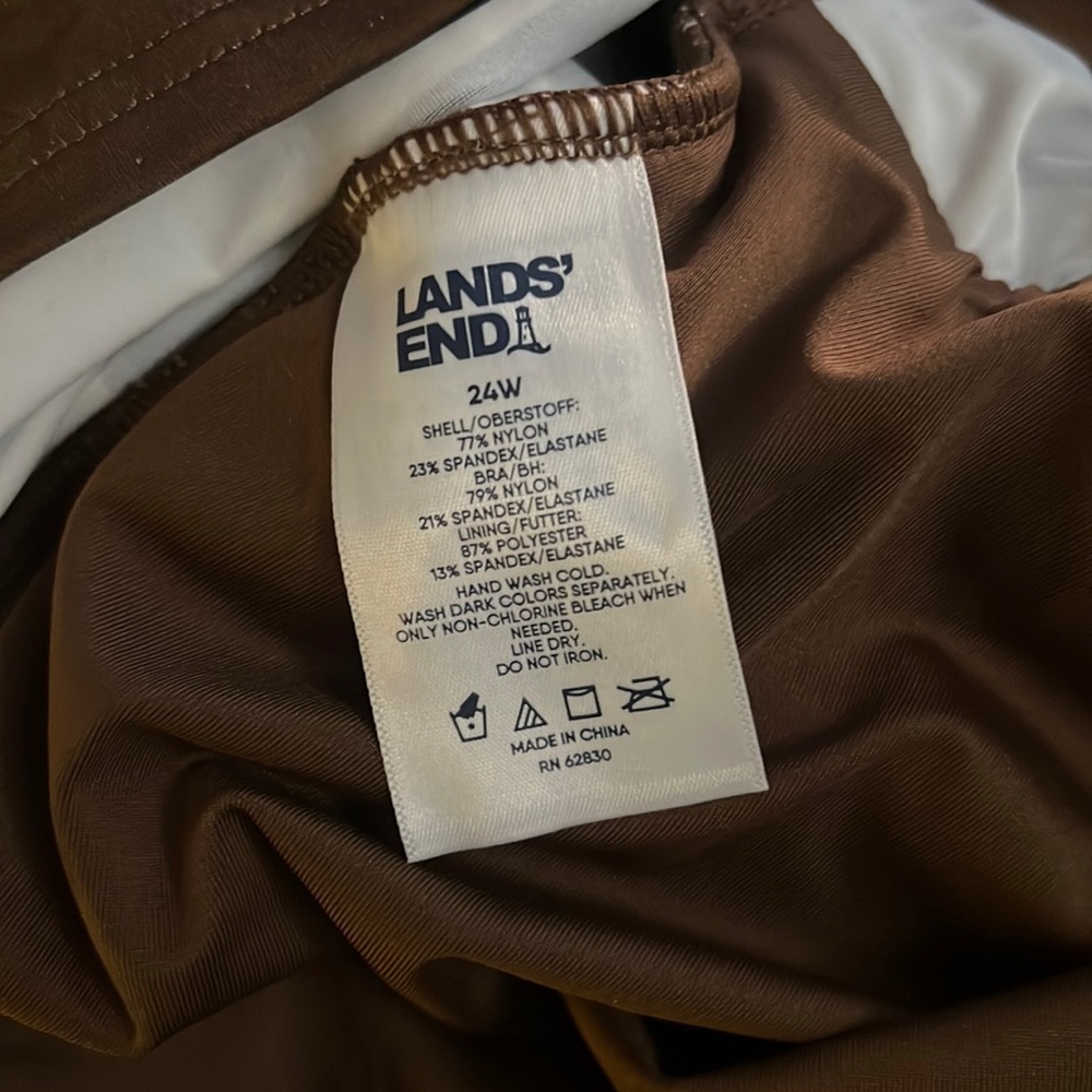 Lands end womens size 24 swim tank top . built in bra .